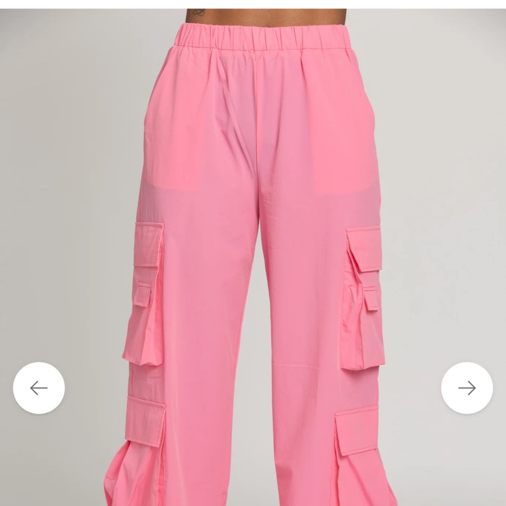 Gold Hinge Pink Parachute Pants
